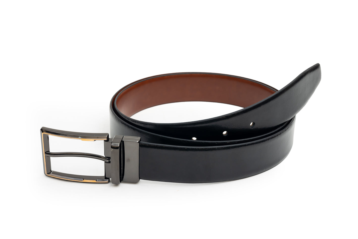Mesic, the black with tan reversible belt.