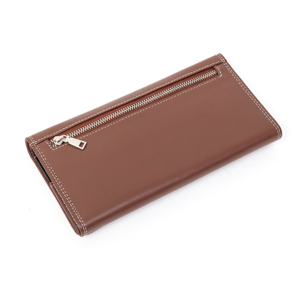 Glam, ladies dual colour leather wallet Tan