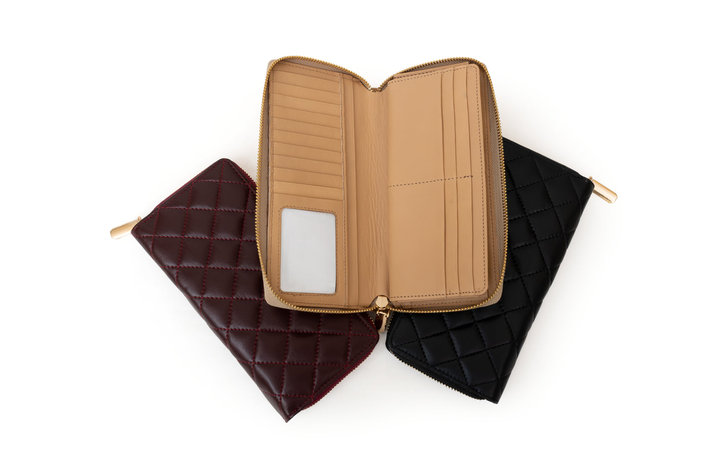 Zip around ladies leather wallet.