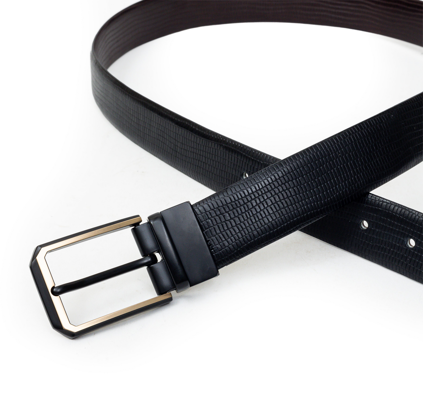 Marlowe, the black with brown reversible fashion belt.