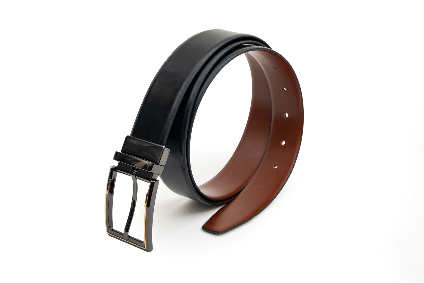 Mesic, the black with tan reversible belt.