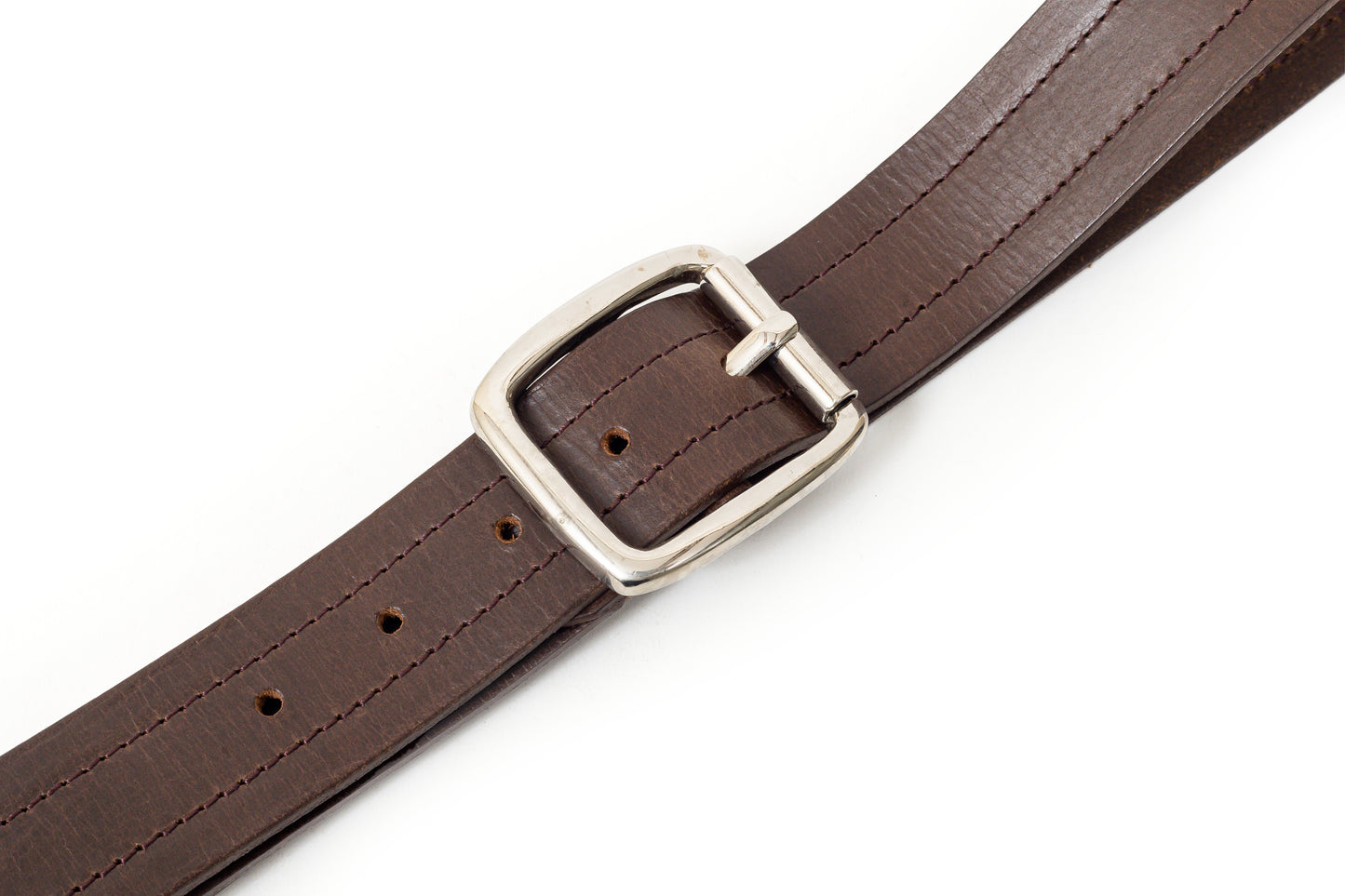 Pinnacle, brown belt with a double stitch.