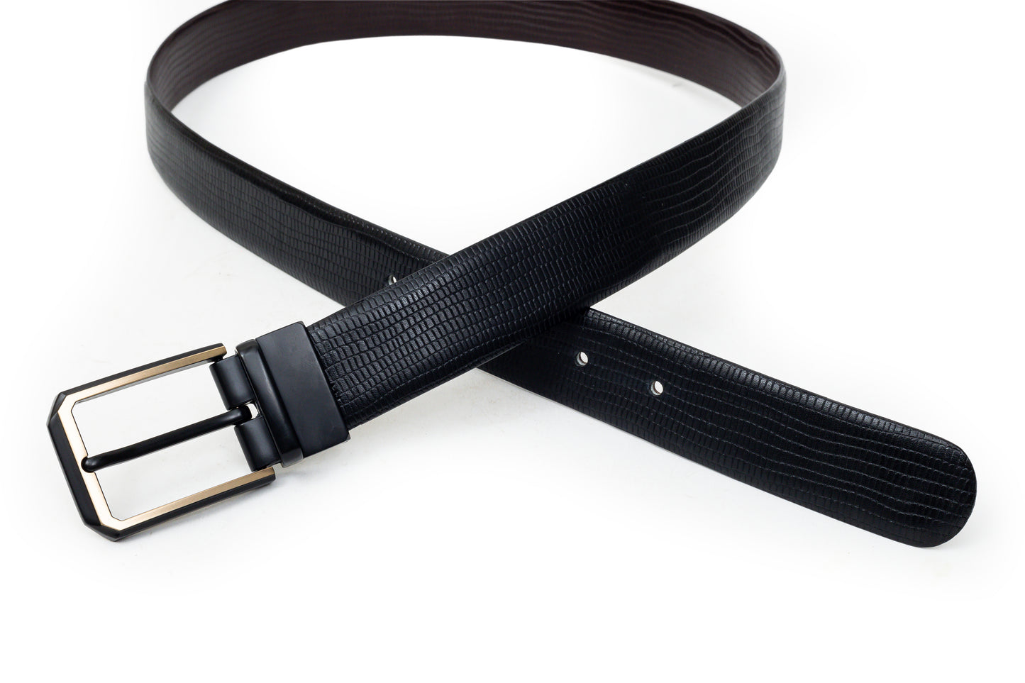 Marlowe, the black with brown reversible fashion belt.