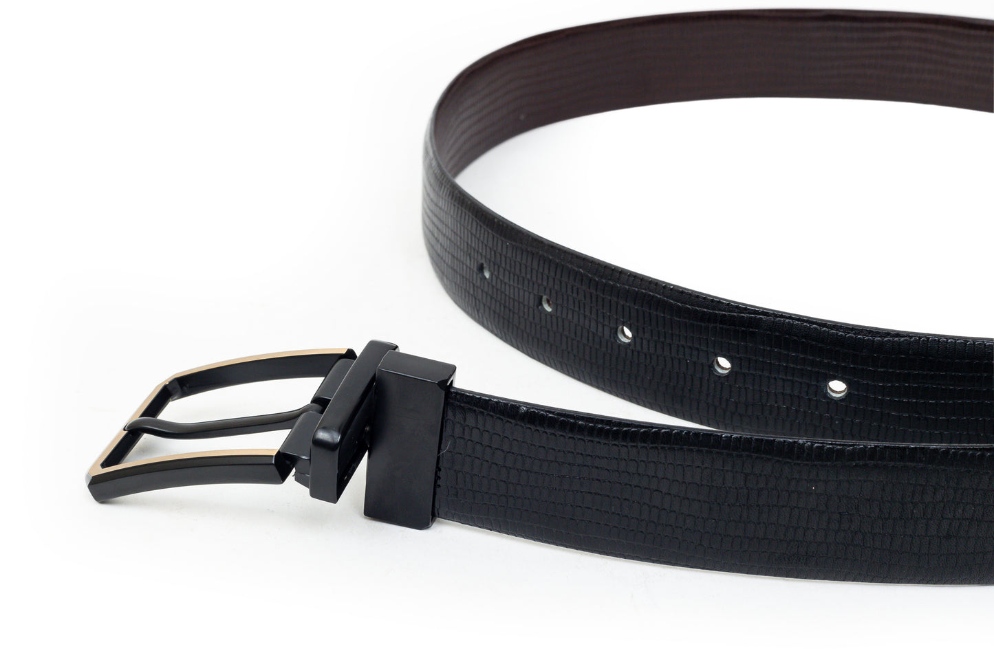 Marlowe, the black with brown reversible fashion belt.