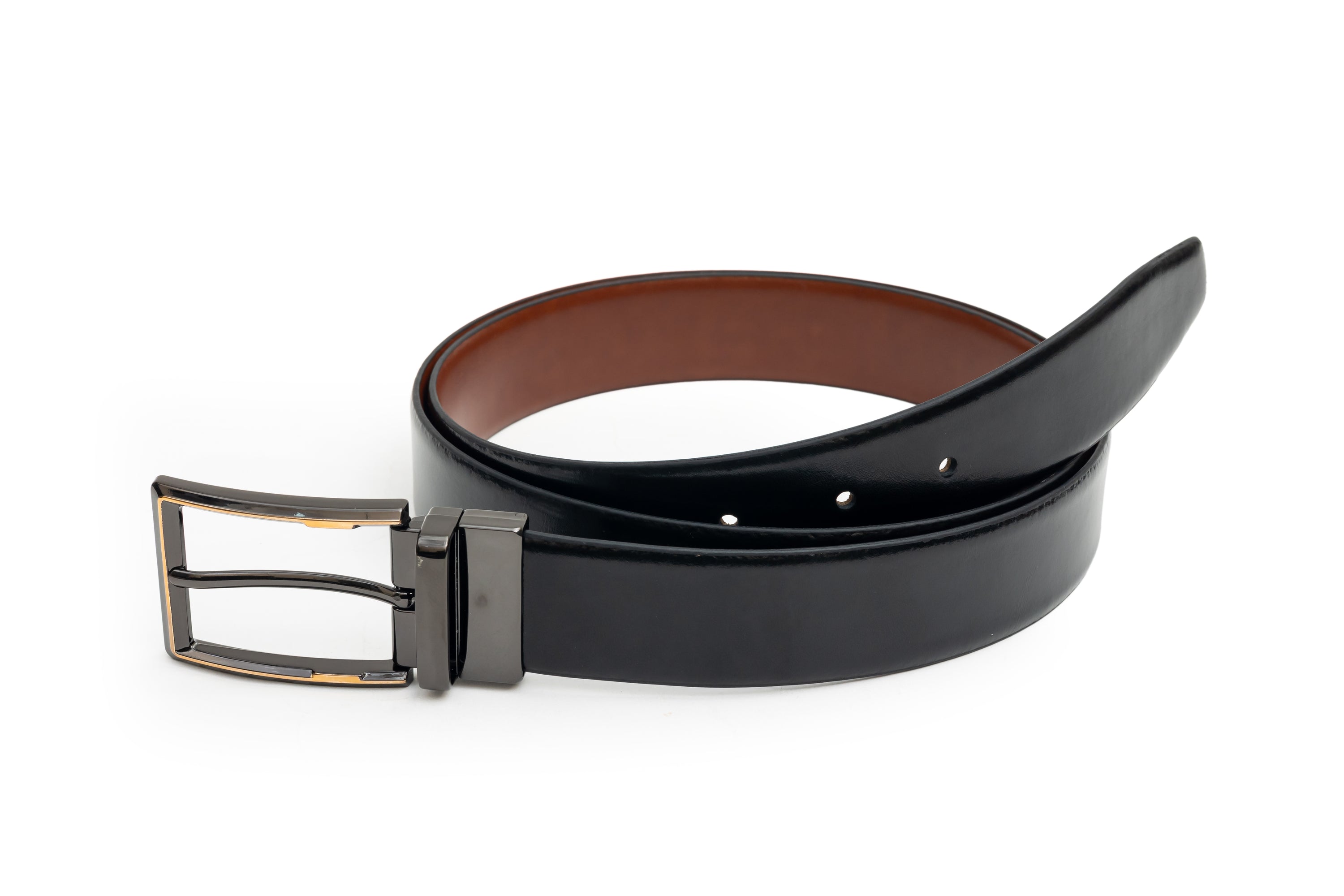 Mesic, the black with tan reversible belt.