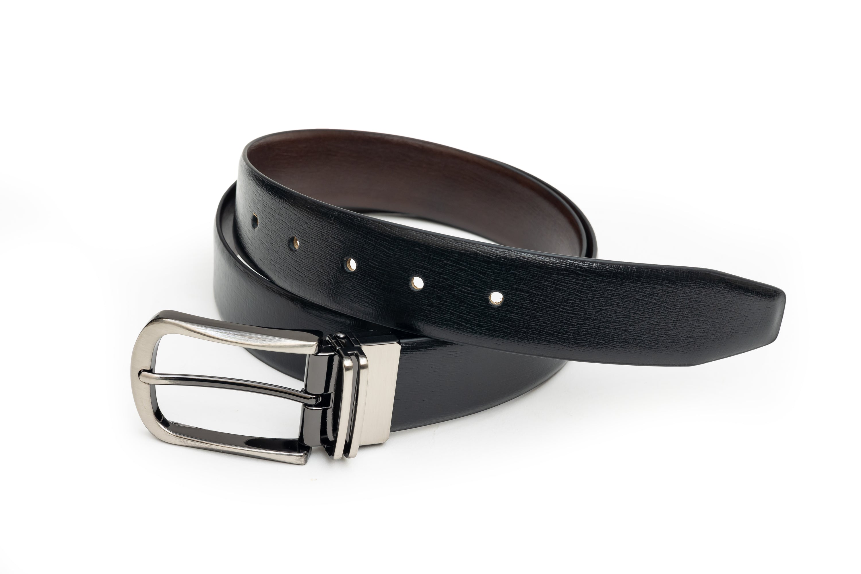 Charm, the black with brown reversible belt.