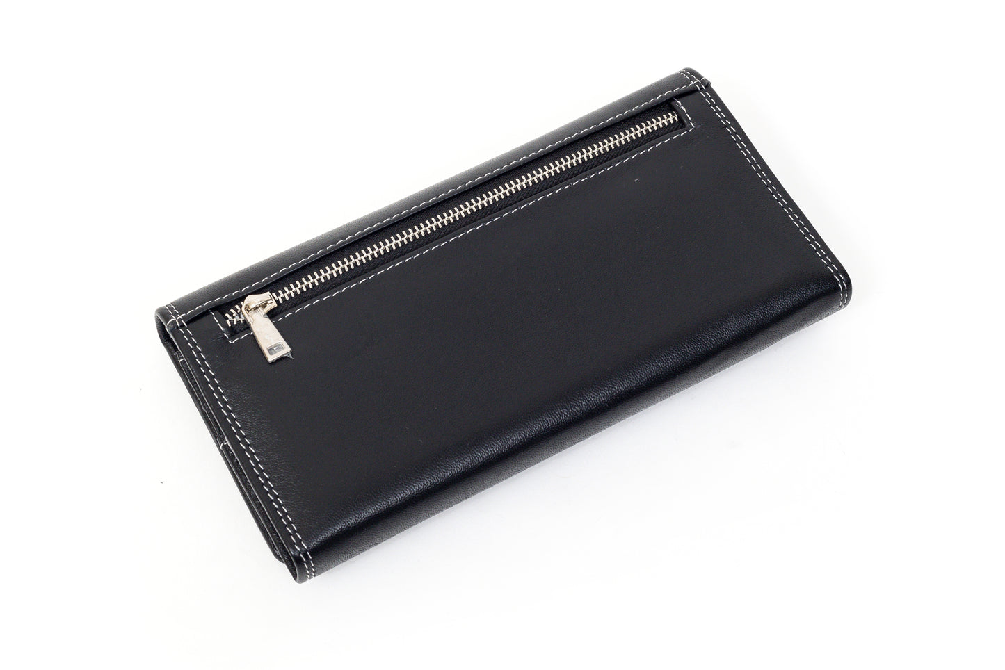 Glam, ladies dual colour leather wallet Black