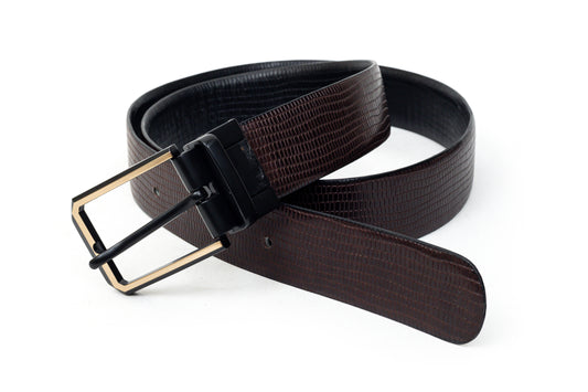 Marlowe, the black with brown reversible fashion belt.