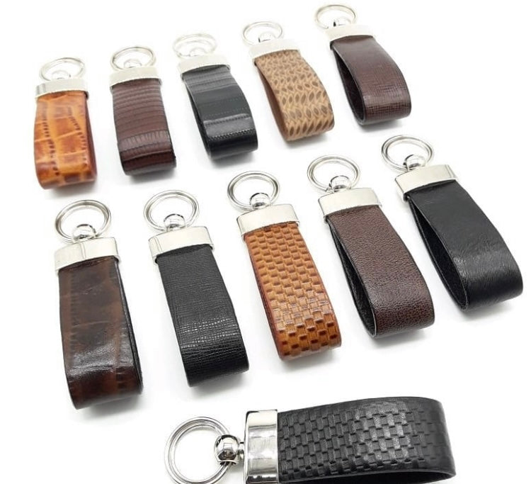 Unisex leather key chains for corporate gifting.